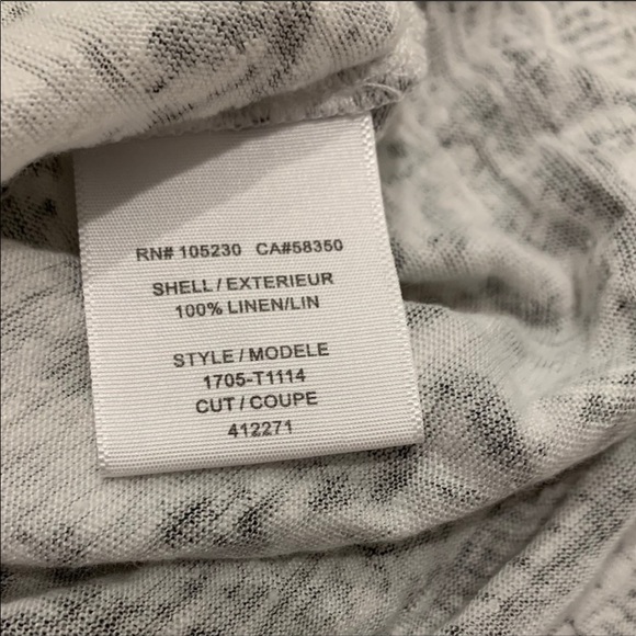 Joie Nasa Linen Short Sleeve Tee Shirt Black White - Picture 12 of 13